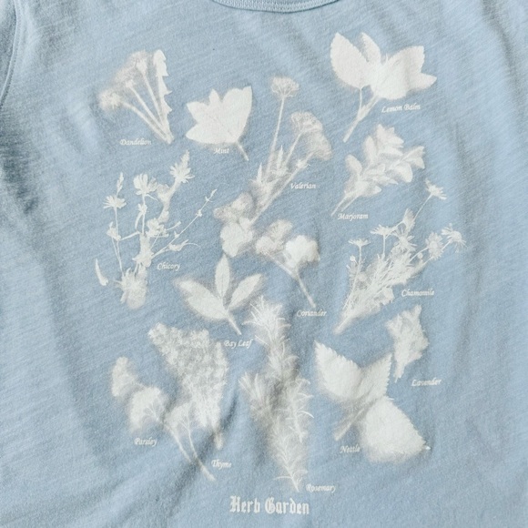 J. CREW Fitted Spring Garden Herb Tee Blue Mist - Picture 7 of 8